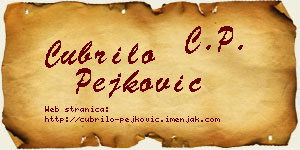 Čubrilo Pejković vizit kartica